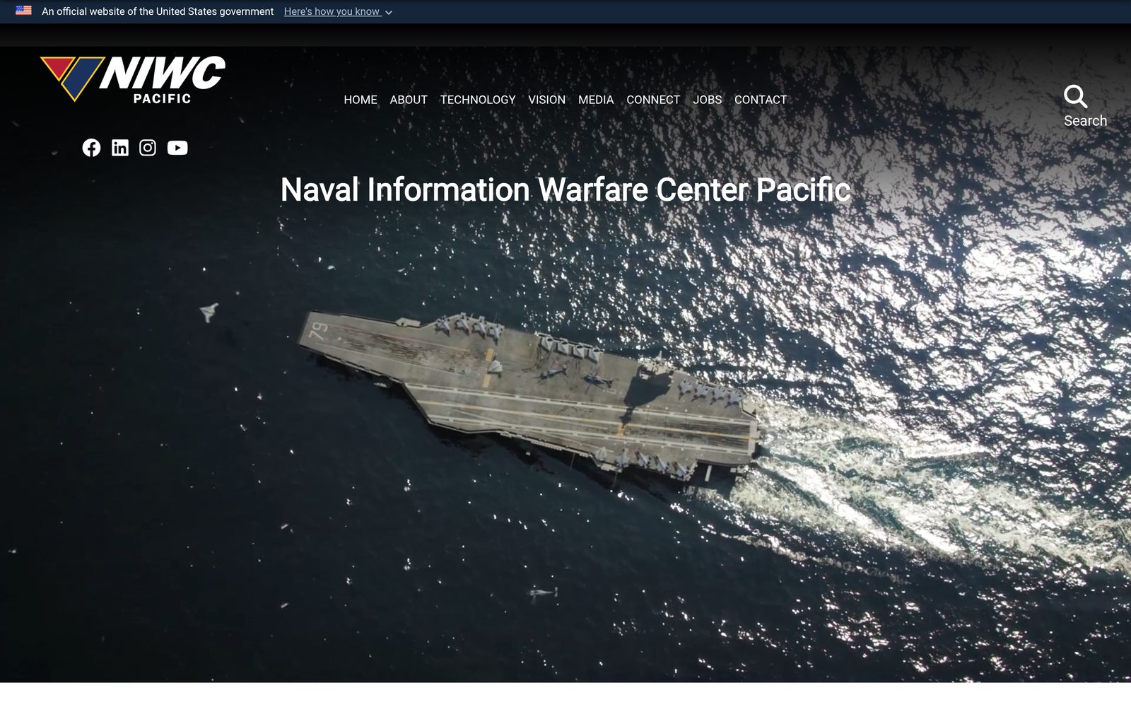 Screenshot of NIWC Pacific